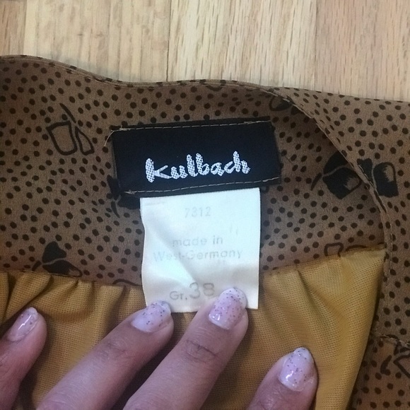 Vintage brown flowy Midi Dress Small - Picture 7 of 10